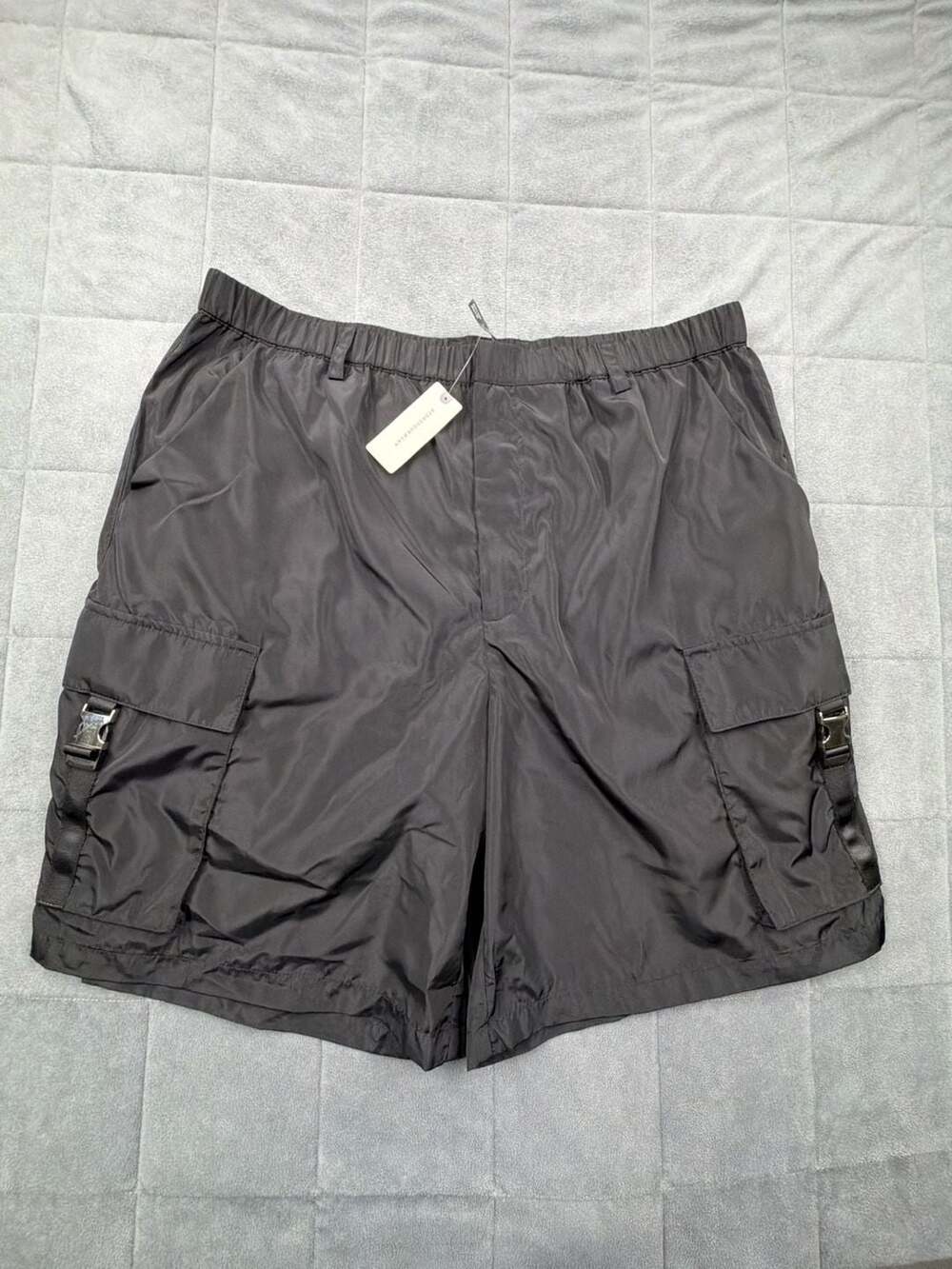 Anthropologie Menswear Nylon Cargo Shorts with Buckle Detail